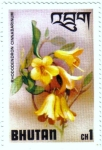 Stamps Bhutan -  Flor. Rhododendron cinnabarinum