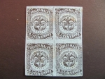Stamps : America : Colombia :  Bloque de cuatro, 25c. 1870
