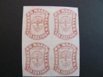 Stamps America - Colombia -  Bloque de cuatro, 1c. 1872