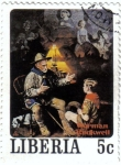 Stamps Liberia -  Norman Rockwell, ilustrador, fotógrafo y pintor.