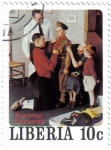 Stamps Liberia -  Norman Rockwell, ilustrador, fotógrafo y pintor.