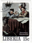 Stamps Liberia -  Norman Rockwell, ilustrador, fotógrafo y pintor.