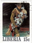 Stamps Liberia -  Norman Rockwell, ilustrador, fotógrafo y pintor.