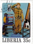 Stamps Africa - Liberia -  Norman Rockwell, ilustrador, fotógrafo y pintor.
