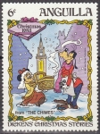 Stamps America - Anguila -  ANGUILLA 1983 Scott552 Sello Nuevo Disney Navidad Pluto y Minnie Dickens 6c