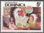 Stamps America - Antigua and Barbuda -  Dominica 1980 Scott 684 Sello Nuevo Disney Peter Pan, Princesa y Padre Indio