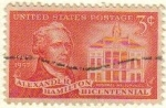 Stamps United States -  USA 1956 Scott 1086 Sello Personaje Alexander Hamilton Secretario de George Washington Federal Hall