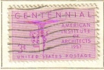Stamps United States -  USA 1957 Scott 1089 Sello Capitel Corintio Eje y Cabeza Hongos Usado
