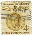 Sellos de America - Estados Unidos -  USA 1958 Scott 1110 Sello Campeones de la Libertad Simon Bolivar usado