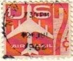 Sellos de America - Estados Unidos -  USA 1958 Scott C50 Sello Air Mail Avión usado