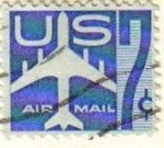 Stamps United States -  USA 1958 Scott C51 Sello Air Mail Avión usado