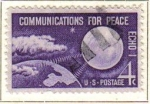 Sellos de America - Estados Unidos -  USA 1960 Scott 1173 Sello Comunicaciones por Satelite Communications for Peace usado