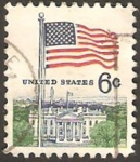 Stamps United States -  bandera y casa blanca