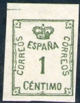 Stamps Spain -  ESPAÑA 1920 291 Sello Nuevo Corona y Cifra 1c Sin Goma