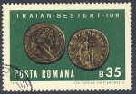 Sellos de Europa - Rumania -  moneda Traian Sestert año106