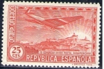 Sellos del Mundo : Europe : Spain : ESPAÑA 1931 616 Sello ** Congreso Union Postal Panamericana Avion Vista de Madrid 25c