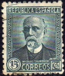 Stamps Spain -  ESPAÑA 1931 657 Sello º Nicolás Salmeron 15c c/numero de control al dorso República Española