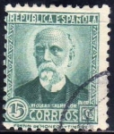 Stamps Spain -  ESPAÑA 1932 665 Sello Nicolás Salmeron 15c Usado República Española