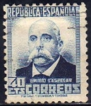 Stamps Spain -  ESPAÑA 1932 670 Sello º Personajes Emilo Castelar 40c Republica Española