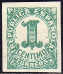 Stamps Spain -  ESPAÑA 1933 677 Sello ** Cifras 1c sin dentar Republica Española