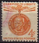 Stamps United States -  USA 1961 Scott 1174 Sello Campeones de la Libertad Mahatma Gandhi usado