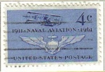 Stamps United States -  USA 1961 Scott 1185 Sello Aviación Naval usado Avión Antiguo