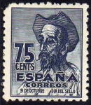 Stamps Spain -  ESPAÑA 1947 1013 Sello Nuevo Cent. Nacimiento de Cervantes 75c