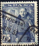 Stamps Spain -  ESPAÑA 1948 1031 Sello General Franco y Castillo de la Mota 75c usado