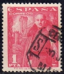Stamps Spain -  ESPAÑA 1948 1032 Sello General Franco y Castillo de la Mota 1p usado