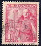 Sellos de Europa - Espa�a -  ESPAÑA 1948 1032 Sello General Franco y Castillo de la Mota 1p usado