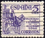 Stamps Spain -  ESPAÑA 1949 1062 Sello Pro Victimas de la Guerra El Cid 5c Usado