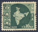 Sellos de Asia - India -  mapa de India