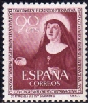Stamps Spain -  ESPAÑA 1952 1116 Sello Nuevo XXXV Congreso Eucarístico Internacional Barcelona Sta. Micaela 90c