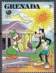 Stamps Grenada -  Granada 1988 Scott 1582 Sello ** Walt Disney Juegos Olimpicos de Seul Pluto y Daisy encendiendo la a