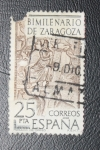 Stamps : Europe : Spain :  Bimilenario de Zaragoza - Mosaico de Orfeo
