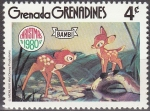 Stamps : America : Grenada :  GRENADA GRENADINES 1980 Scott 415 Sello Nuevo Disney Escenas de Bambi 4c