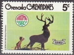 Stamps : America : Grenada :  GRENADA GRENADINES 1980 Scott 416 Sello Nuevo Disney Escenas de Bambi 5c