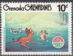 Stamps : America : Grenada :  GRENADA GRENADINES 1980 Scott 417 Sello Nuevo Disney Escenas de Bambi 10c