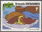 Stamps : America : Grenada :  GRENADA GRENADINES 1981 Scott 451 Sello Nuevos Disney Escenas de La Dama y el Vagabundo 1c