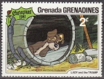 Stamps : America : Grenada :  GRENADA GRENADINES 1981 Scott 452 Sello Nuevos Disney Escenas de La Dama y el Vagabundo 2c