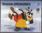 Stamps : America : Grenada :  Grenada Grenadines 1988 Scott 940 Sello ** Walt Disney Juegos Olimpicos de Corea Seul Pluto practica