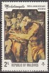 Stamps : Asia : Maldives :  MALDIVES 1975 Scott 594 Sello Nuevo Michelangelo Buonarotti (1475-1564) Pintura Capilla Sixtina