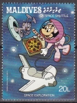 Stamps : Asia : Maldives :  MALDIVES 1988 Scott 1277 Sello Nuevo Espacio Exploración Espacial Shuttle Minnie 20L