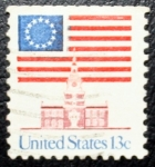 Stamps United States -  Casa Blanca y Bandera de E.E.U.U
