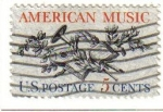 Stamps United States -  USA 1964 Scott 1252 Sello Musica Americana Laud, Cuerno, Laurel, UTE, HORN, LAUREL, Roble y Music Sc