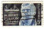 Sellos de America - Estados Unidos -  USA 1965 Scott 1270 Sello Personajes Robert Fulton y Clermont usado