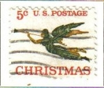 Sellos del Mundo : America : Estados_Unidos : USA 1965 Scott 1276 Sello Christmas Navidad Angel tocando trompeta usado