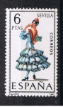 Stamps : Europe : Spain :  Edifil  1956  Trajes típicos españoles  "  Sevilla "
