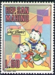 Stamps San Marino -  SAN MARINO 1970 Scott 743 Sello Nuevo Disney Huey, Louey & Dewwy Jorgito, Jaimito, Juanito 50L