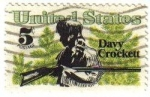 Sellos del Mundo : America : Estados_Unidos : USA 1967 Scott 1330 Sello Folklore Americano Davy Crockett y Scrub Pines usado